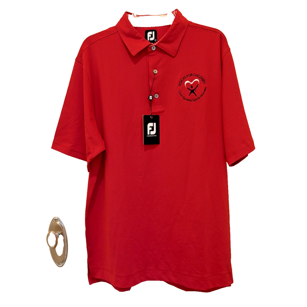 FOOTJOY GOLF STRETCH PIQUE ATHLETIC FIT S/S POLO + Voices for Ch Large Polo